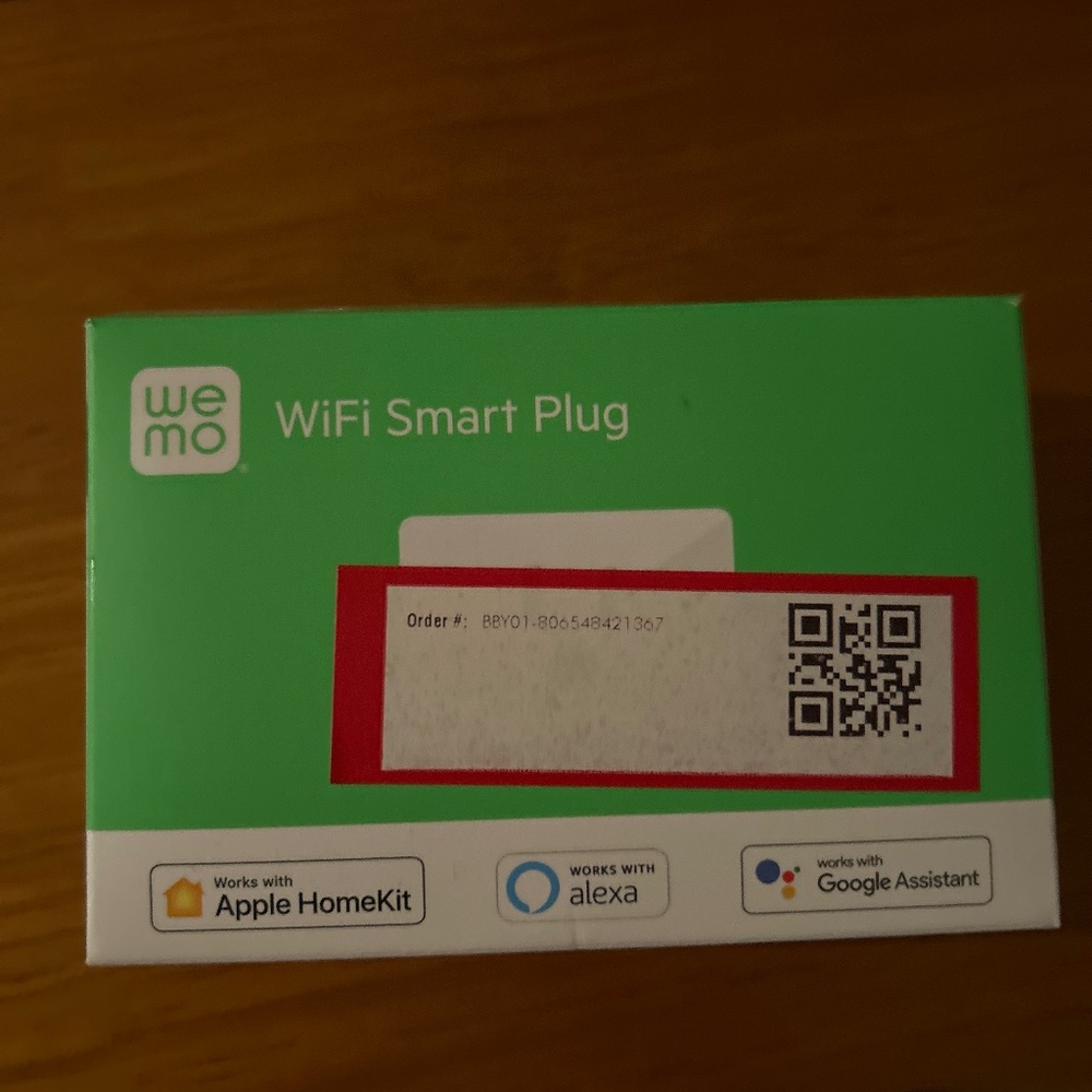 Wemo WiFi smart plug